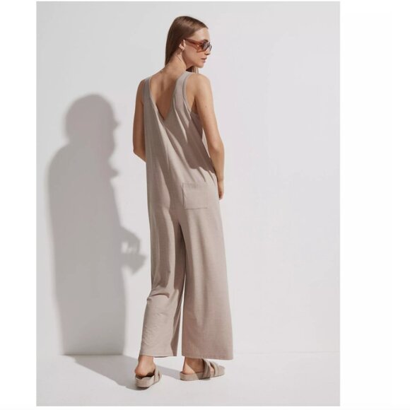 Varley Pelion Jumpsuit Stretch Jersey Sleeveless Women's Medium Taupe Tan - Picture 5 of 16